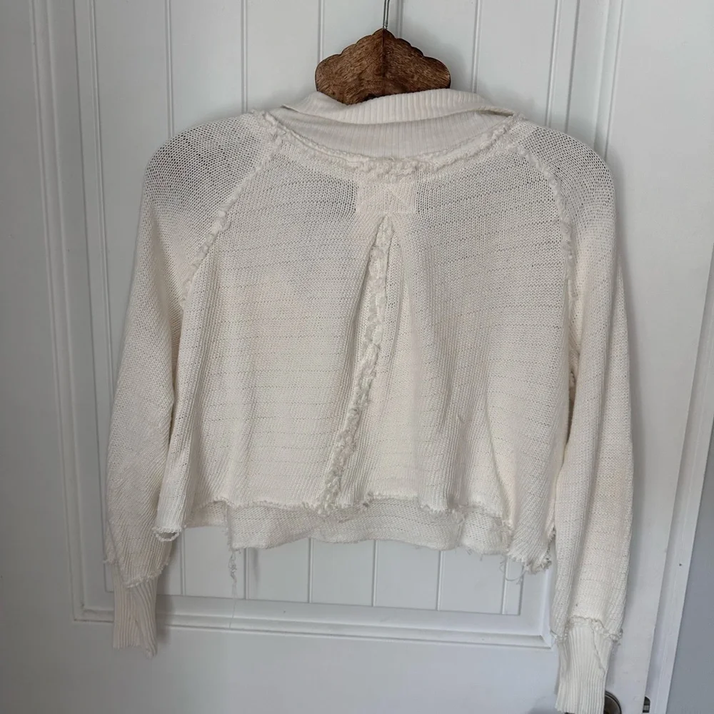 We The Free White Textured Knit crop Top - Picture 4 of 5